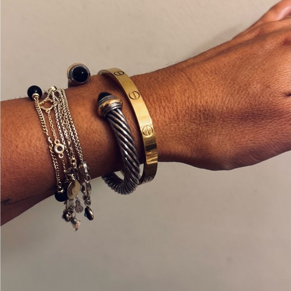 David Yurman cable knit bracelet w/black onyx - Picture 11 of 13